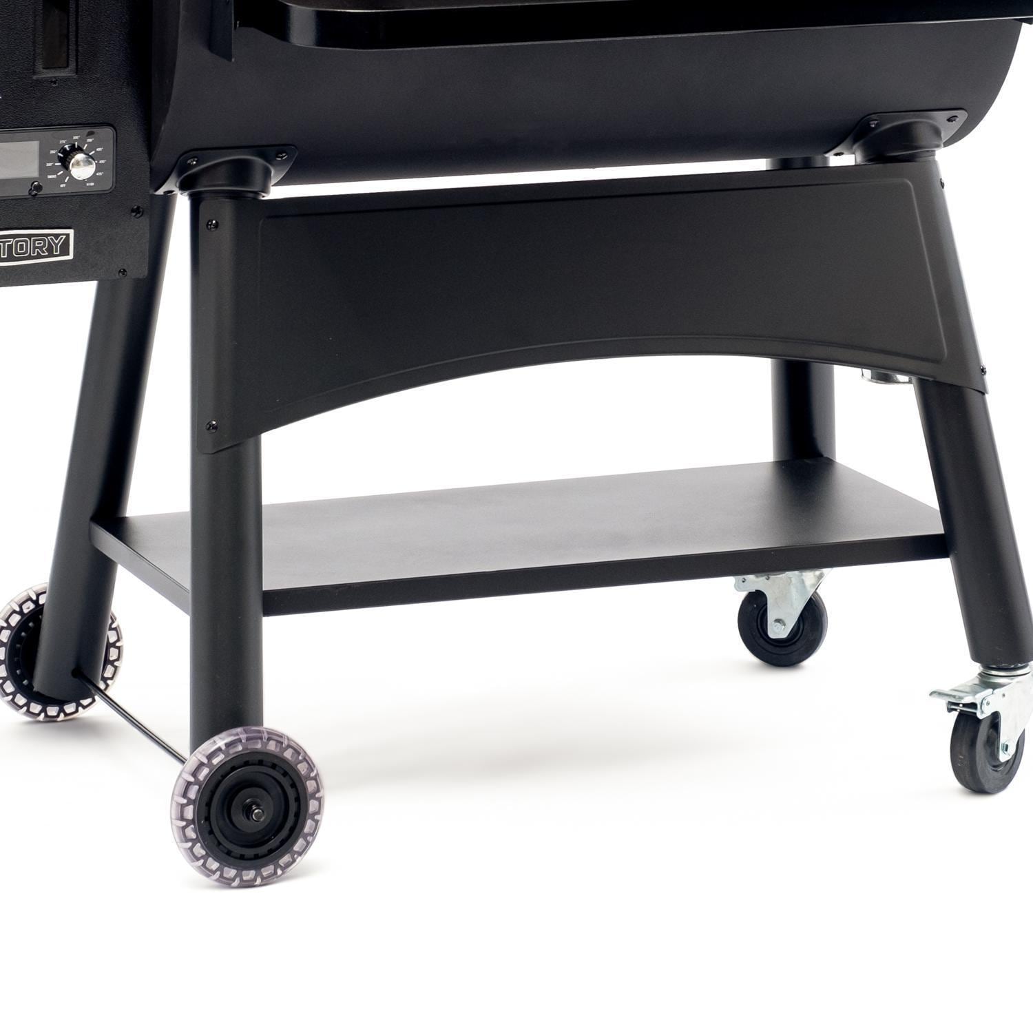 Victory 35-Zoll-Holzpelletgrill mit Frontablage, 29-Pfund-Pelletbehälter, 16-Gauge-Stahlfass und Wagen – BBQPG
