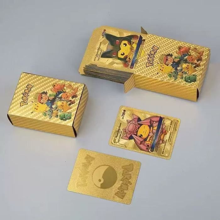 Carte Pokémon francesi - POKEMON - 110 carte shiny placcate in oro in francese - RARE - NESSUNA carta duplicata