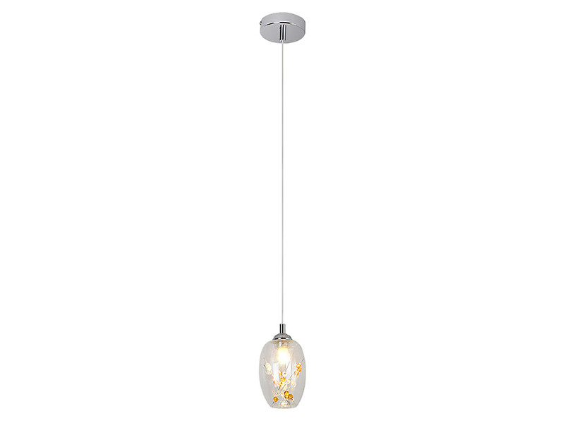Lampa wisząca Bead metalowo-szklana srebrna