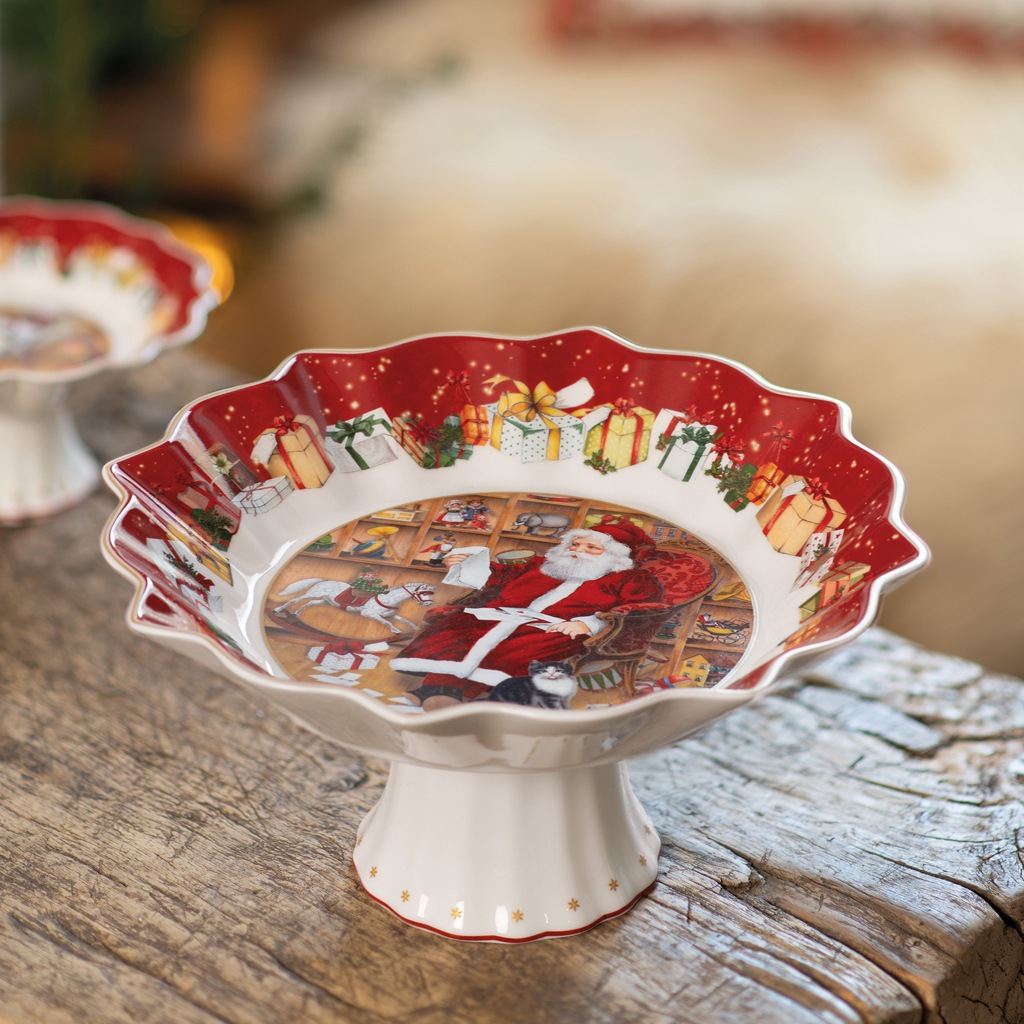 Bol sur pied Villeroy & Boch, Père Noël lisant la liste de souhaits - 1 pièce