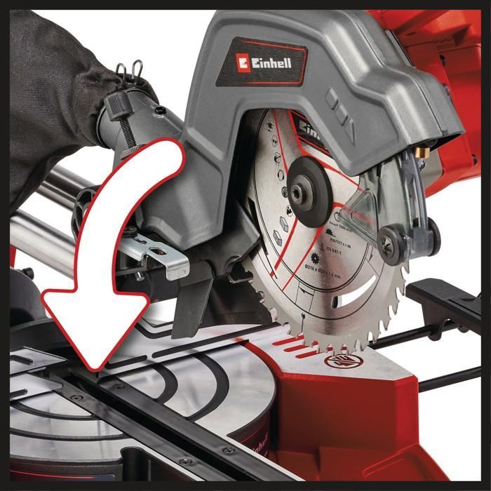 Einhell TE-SM 36/8 L Li-Solo PXC Cordless Sliding Compound Mitre Saw (36V, 210mm blade) Supplied without battery or charger