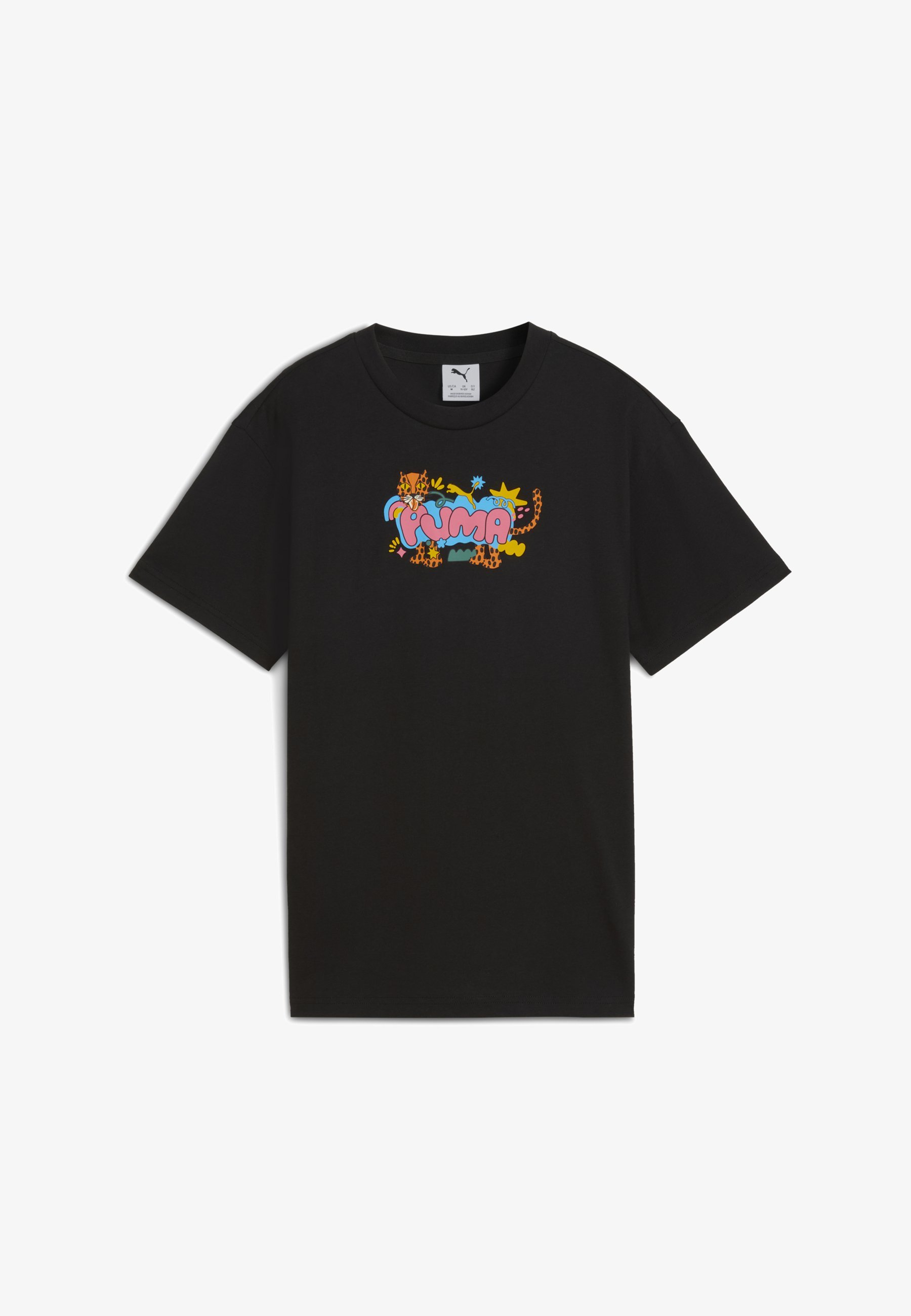 Puma GRAPHIC LEOPARD - T-shirt met print - zwart