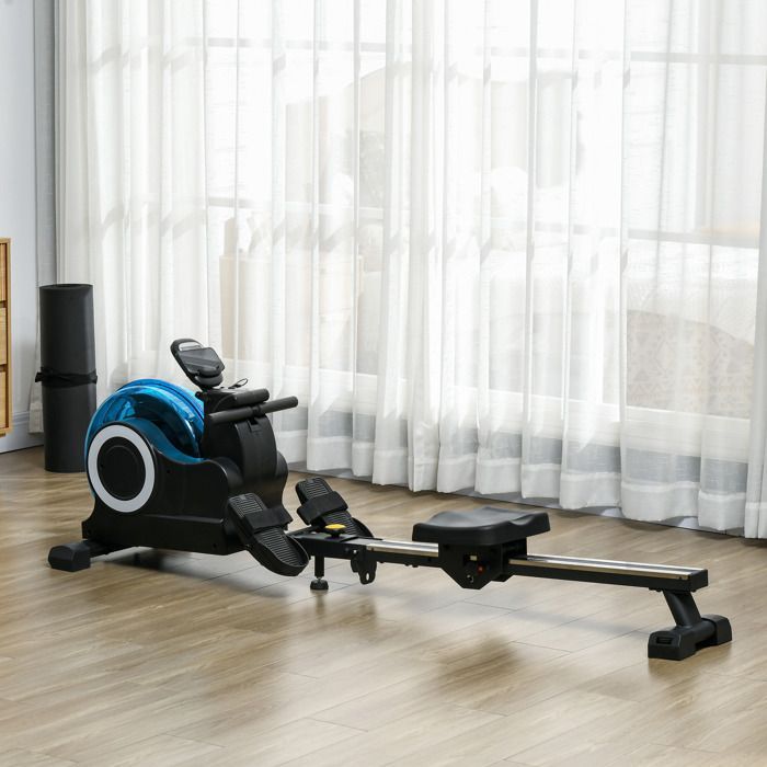 Vogatore ad acqua per interni - SPORTNOW - Pieghevole - 6 livelli di resistenza, schermo LCD multifunzione, supporto per tablet