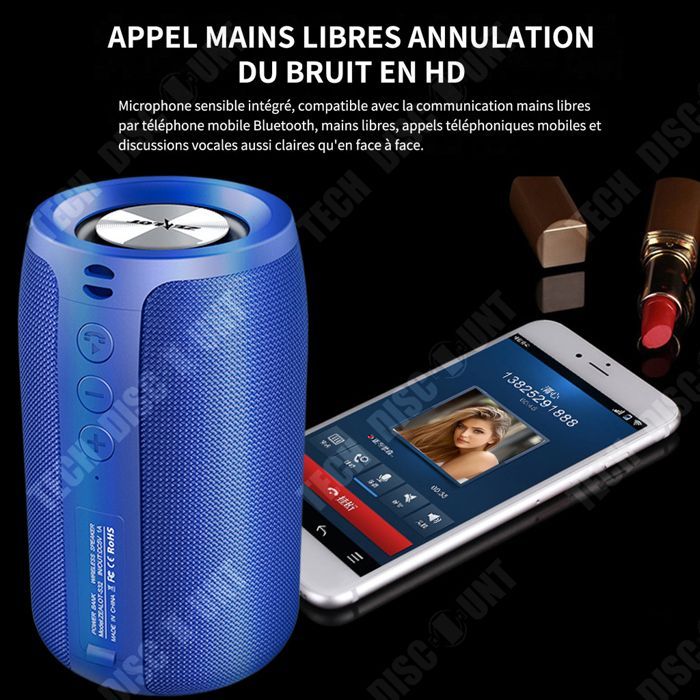 Altavoz Bluetooth - TD - Resistente al agua IPX5 - Bluetooth 5.0 - Graves potentes - Portátil