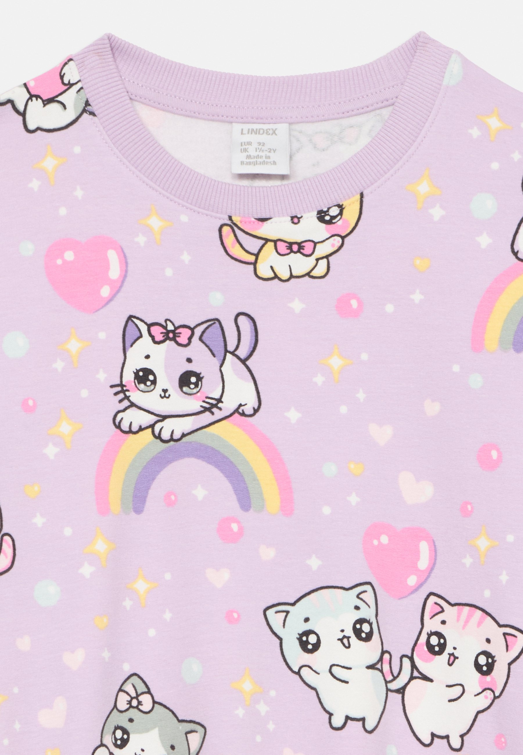 Felpa Lindex CATS AND RAINBOWS - lilla chiaro