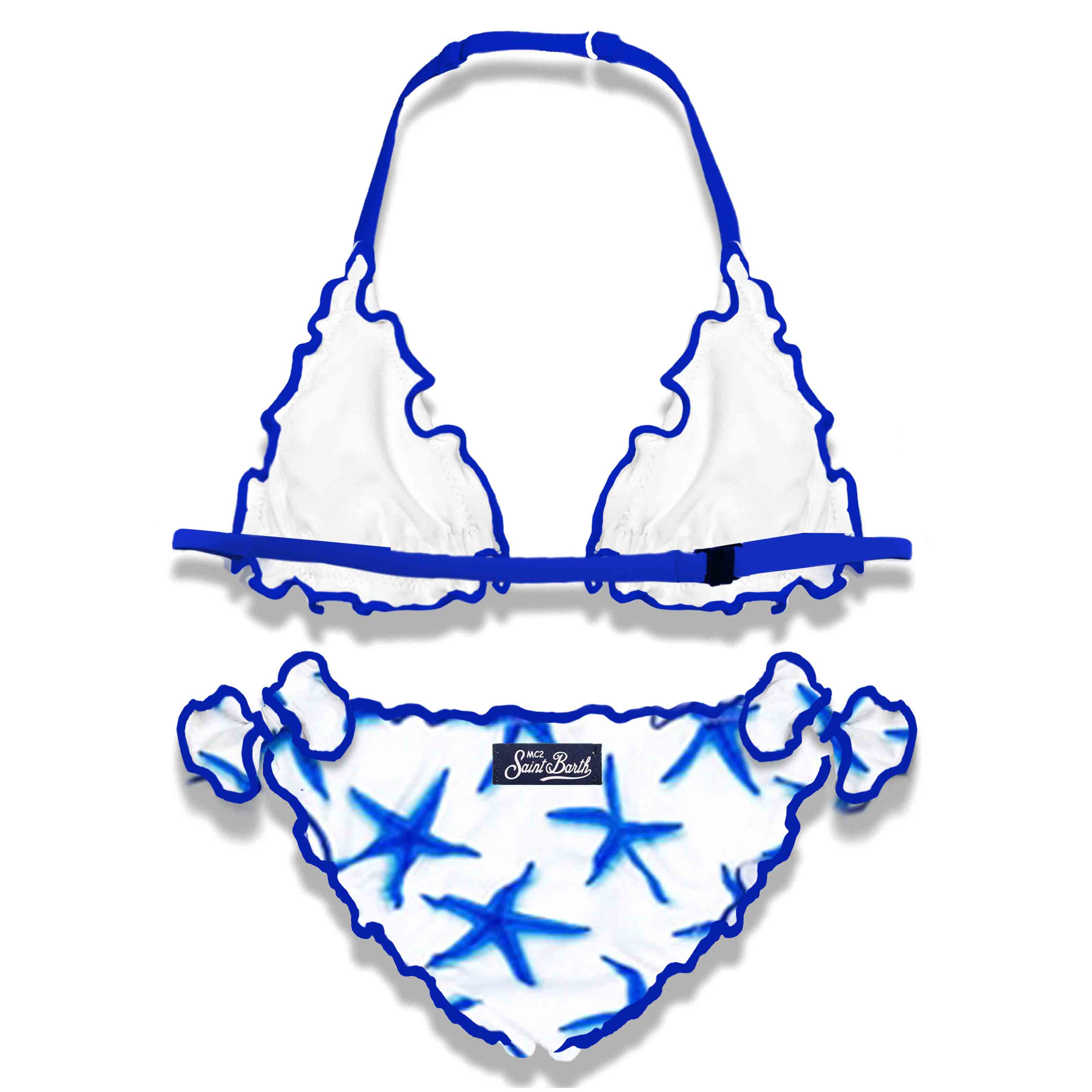 Triangelbikini voor meisjes met zeesterprint