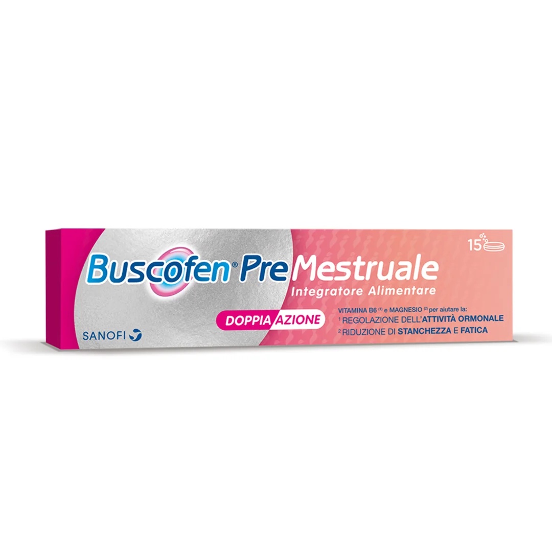 BUSCOFEN Buscofen Prémenstruel 15 comprimés effervescents, complément alimentaire pour les femmes pendant le cycle menstruel