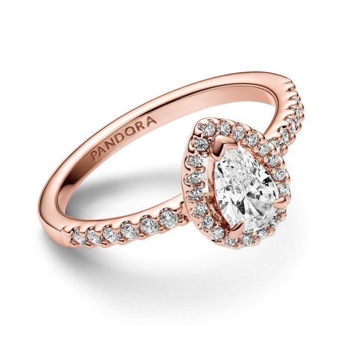 Ring - PANDORA - 182835C01-52 - Rose gold - Cubic zirconia - Size 52