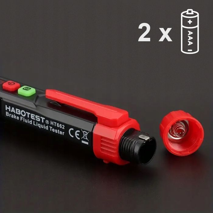 Brake Fluid Tester, Concentration Meter 0-4% DOT3 DOT4 DOT5.1 + Batteries