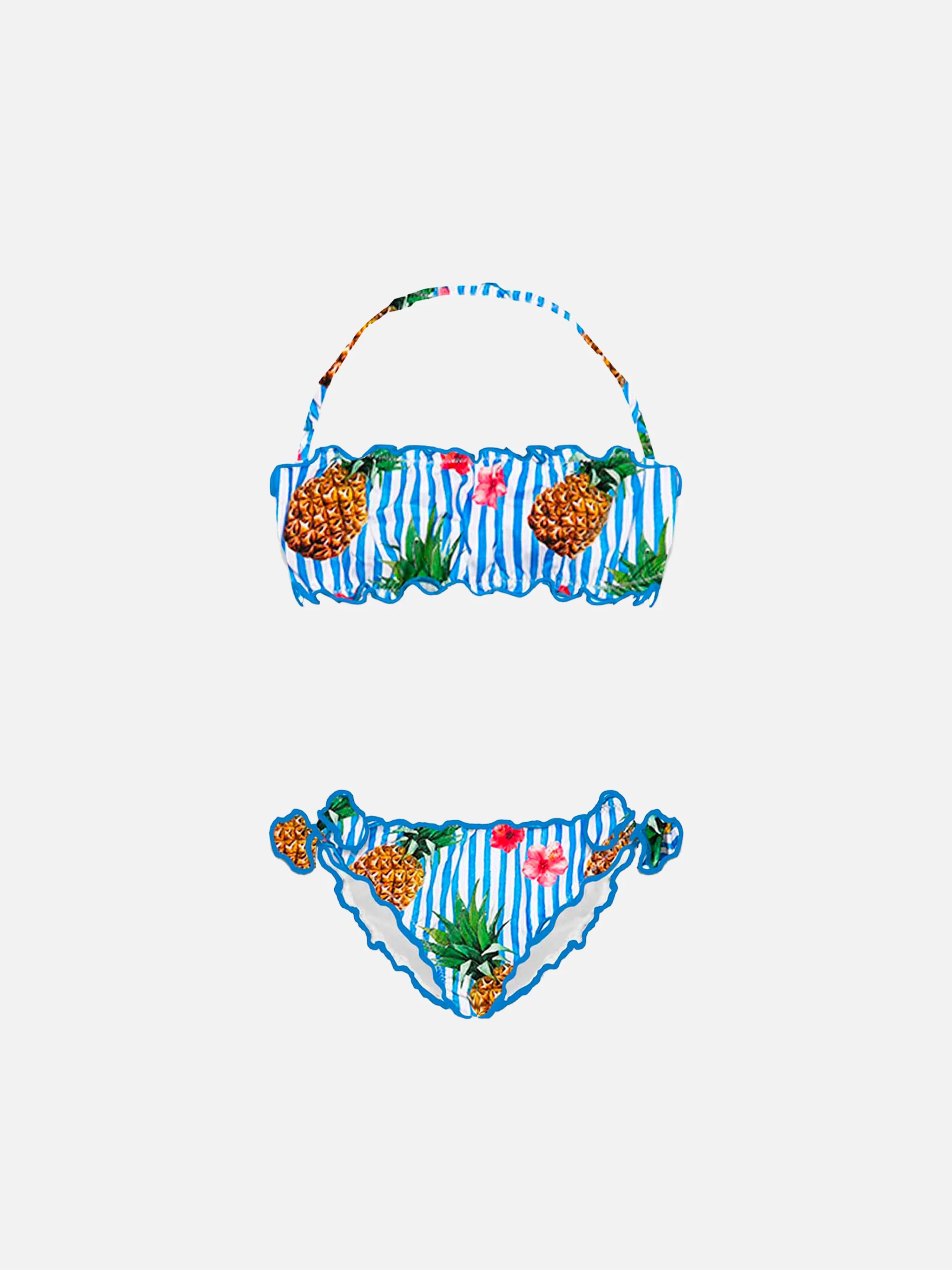 Babybikini met bandje met ananasprint