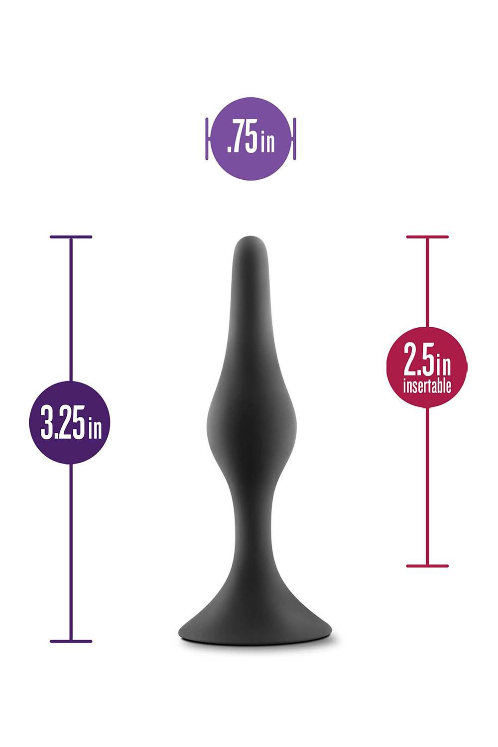 Blush Anal Adventure Platinum Silicone Beginner Plug Small Black