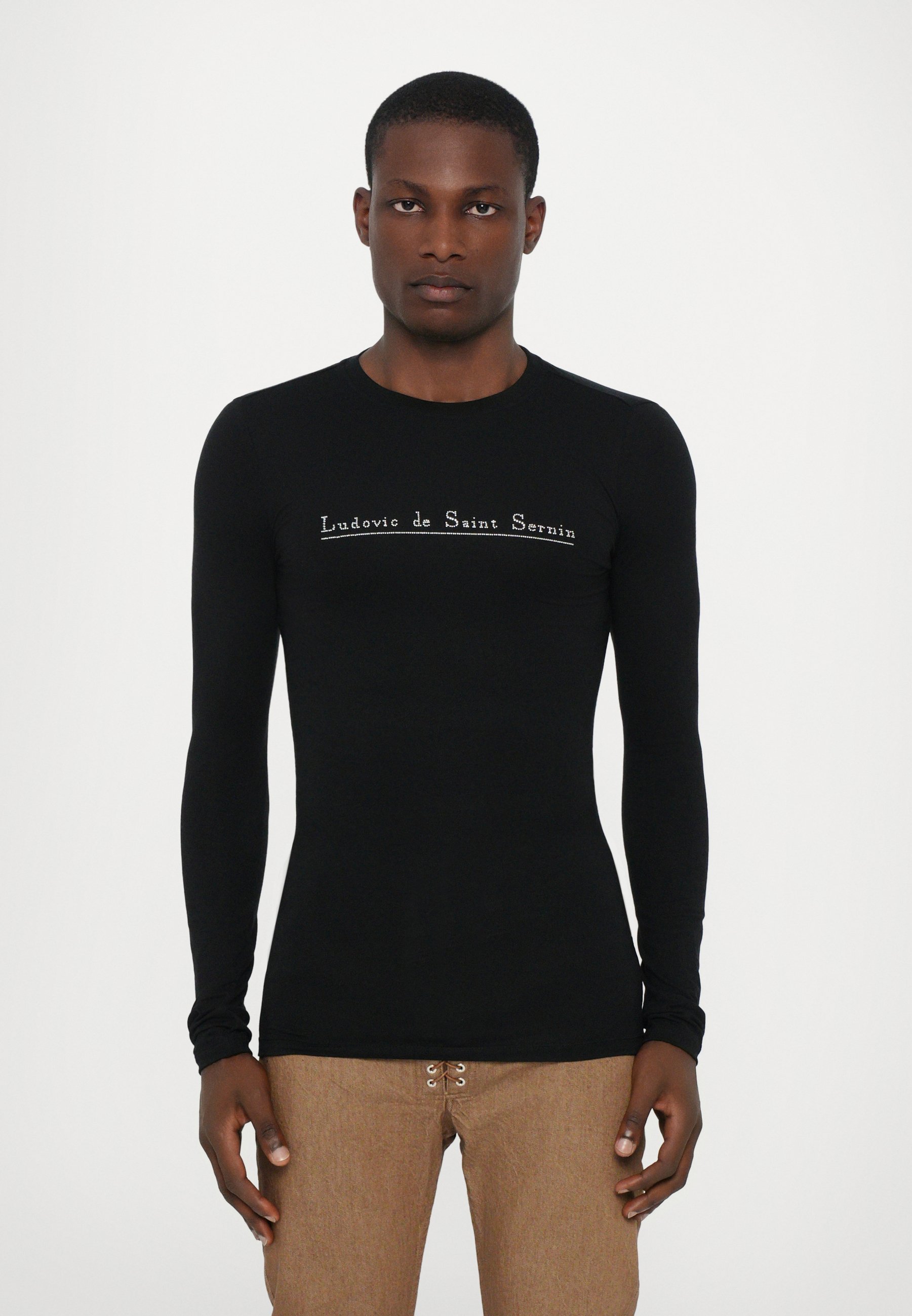 Ludovic de Saint Sernin SIMPLE LONG SLEEVES STUD LOGO UNISEX - Top met lange mouwen - zwart