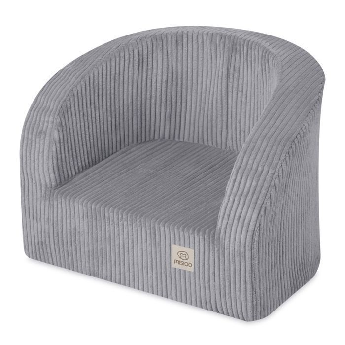 Fauteuil en Mousse pour Bébé Enfants pour la Chambre d'Enfant MISIOO Velours Côtelé Gris 53x40 cm