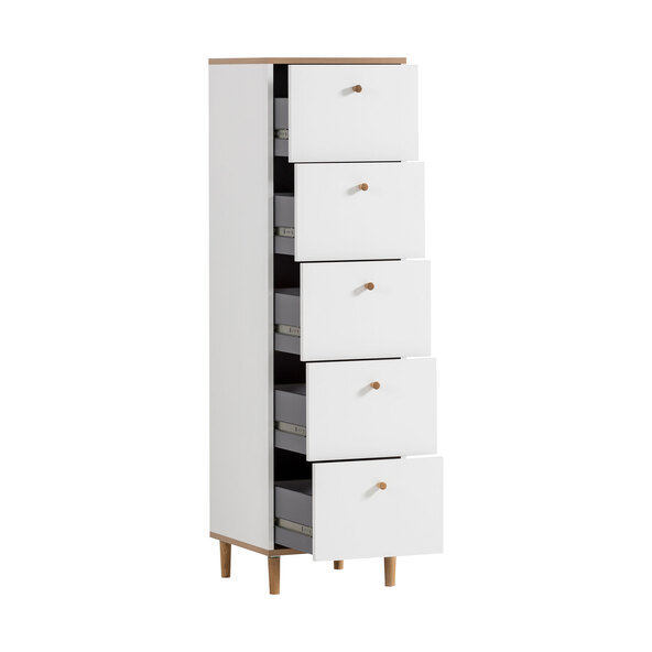 Emma chest of drawers, narrow with 5 drawers