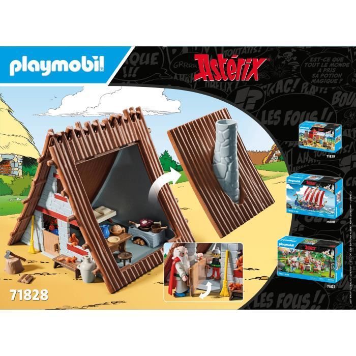 PLAYMOBIL 71828 Asterix' hut met Getafix, Asterix, stripfiguren, 80 onderdelen, geschikt voor kinderen vanaf 5 jaar