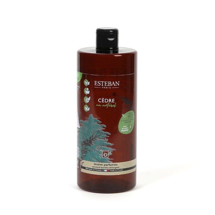 Scented liquid laundry detergent - ESTEBAN - Natural cedar - Vegetable-based soap - Organic aloe vera - Effective at 30°C