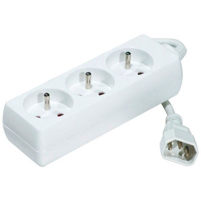 CONECTICPLUS 3-fach IEC 14 Steckdosenleiste, speziell für USV-Anlagen, 4 m, weiß