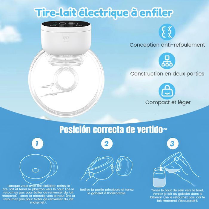 2 tiralatte elettrici, 3 modalità e 9 livelli, ricaricabili, con schermo LCD, per allattamento doppio elettrico indolore