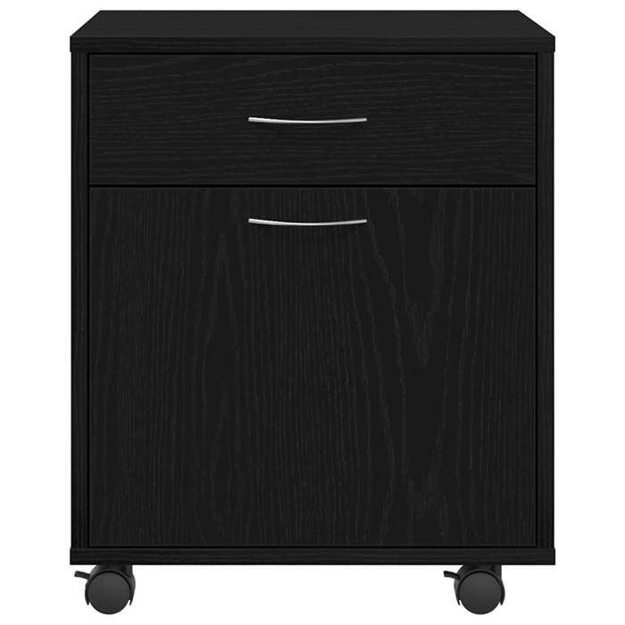 Noir Meuble roulant, CLARENCE, moderne, Chêne noir 45 x 38 x 54 cm Bois d'ingénierie LV32