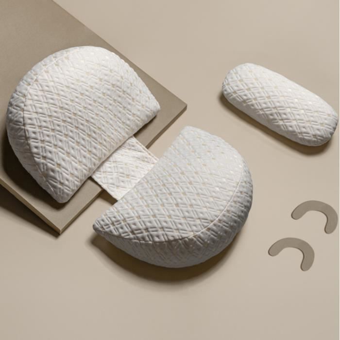 Coussin de maternité, Oreiller de Grossesse, Oreiller de Corps avec la Couverture Amovible et Lavable (Point Doré)
