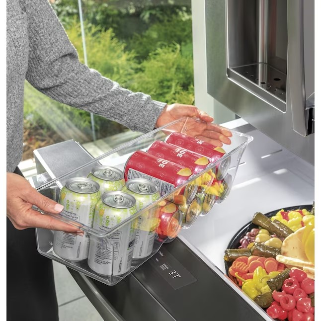 GE Profile 27.9 cu ft Smart French Door koelkast met ijsmaker en deur in de deur (vingerafdrukbestendig roestvrij staal) ENERGY STAR