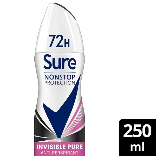 Sure antiperspirant deodorant aerosól Nonstop Invis Pure 250ml