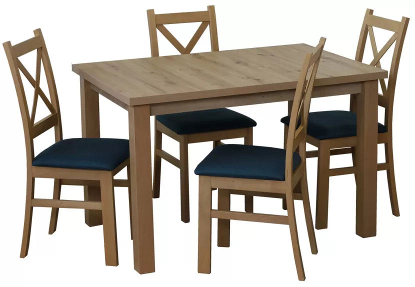 Zestaw stół 150/190x80 rozkładany z 4 M015-4 Dąb Artisan