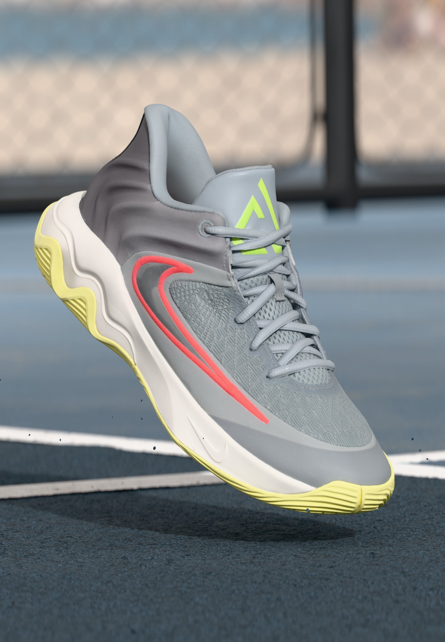 Nike Performance GIANNIS IMMORTALITY 4 krepšinio bateliai - vilko pilkumo/metalinės sidabro spalvos/viršūnių baltumo