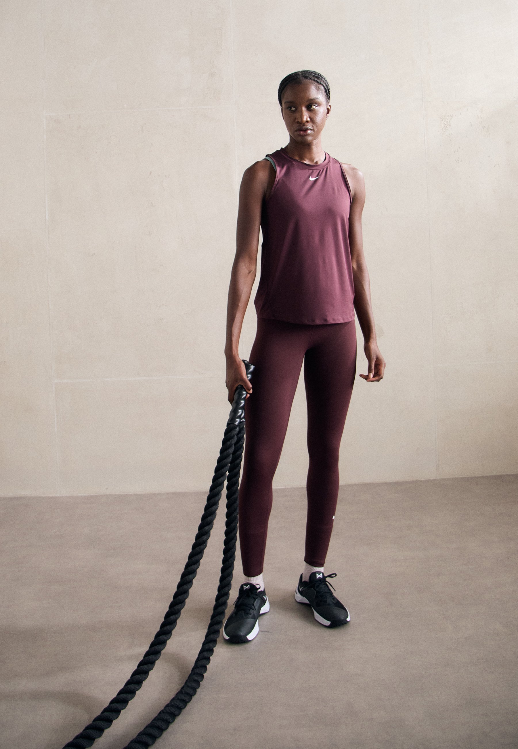 Leggings de performance Nike - bordeaux/blanc
