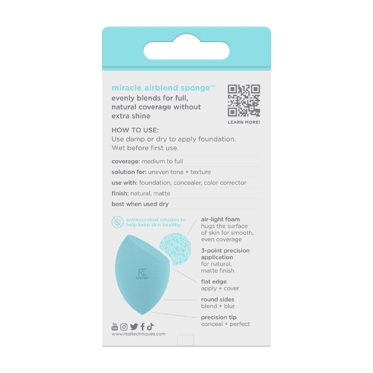 Real Techniques Miracle Air Blend grima sūklis – 1 gab.