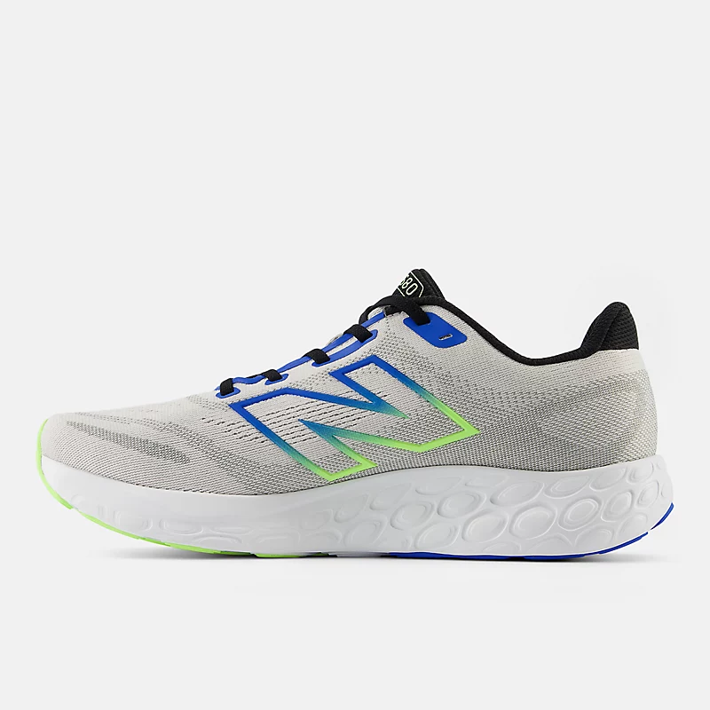 Men's Fresh Foam 680 v8 – Grey Matter mit Blue Oasis und Bleached Lime Glo