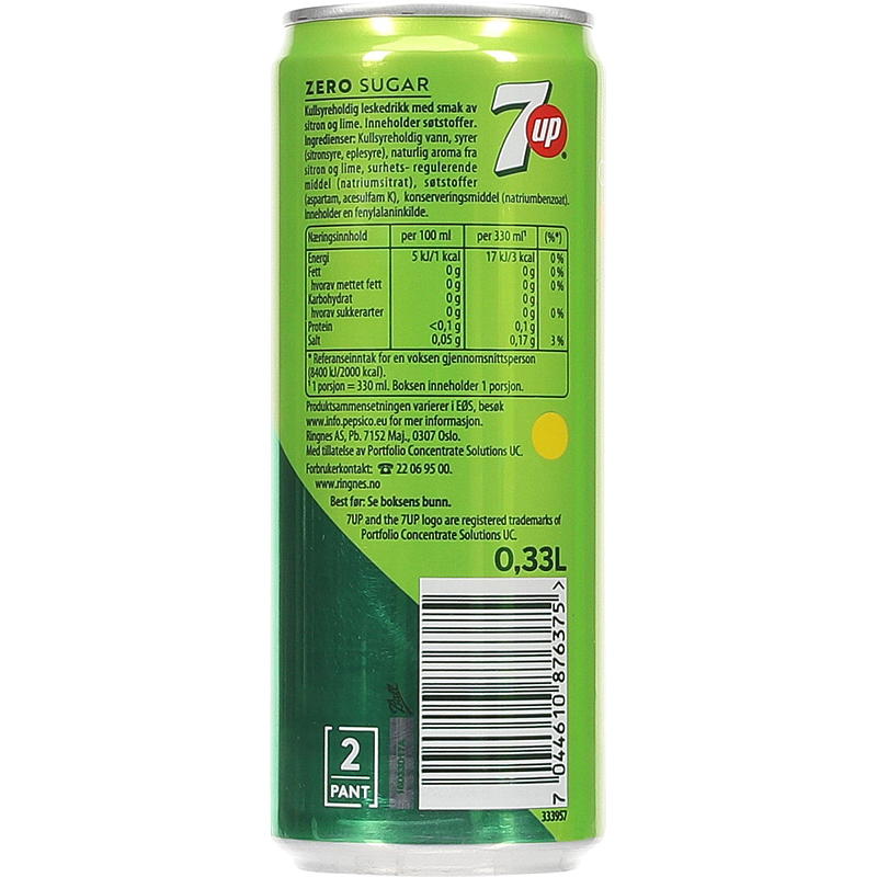 Ringnes 7UP 0,33 l tölkki
