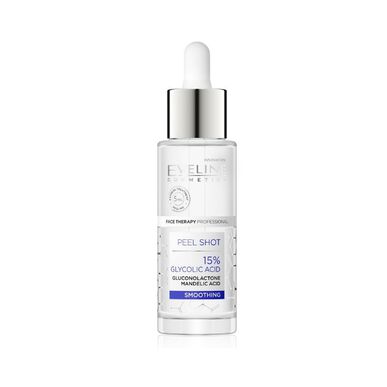 Eveline Peel Shot 15% glykolihappoa sisältävä silottava ja uudistava kasvoseerumi 30 ml