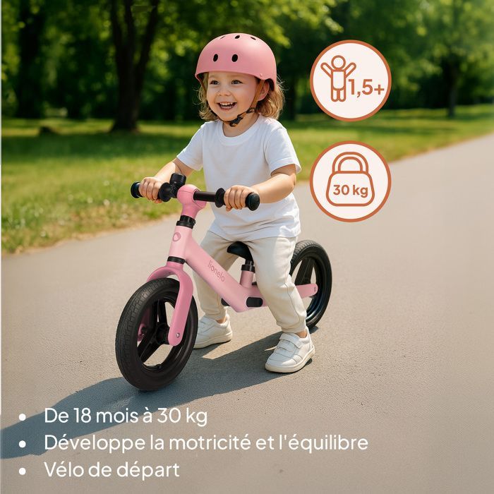 Balance bike - LIONELO - Toni - Ultra-light - Adjustable - Safety tested - Beige