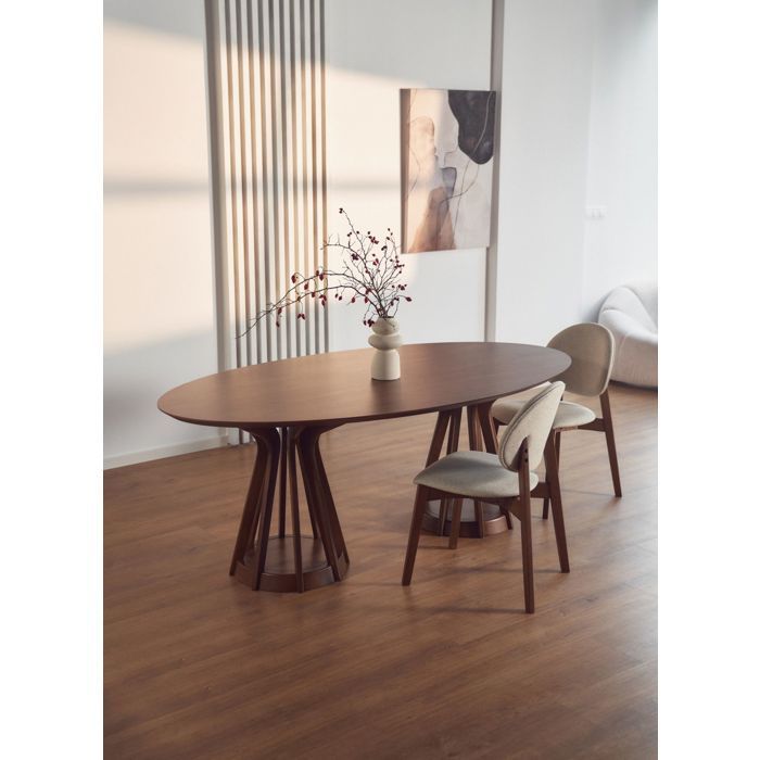 Mesa de comedor rectangular – STENNE – acabado nogal – 200x110 cm