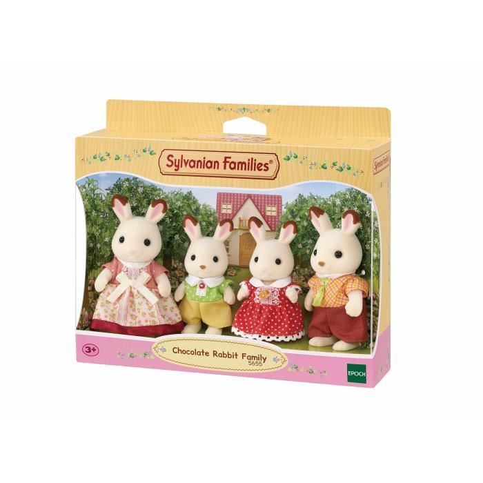 Schokoladenhasenfamilie – Sylvanian Families – 5655 – Bewegliche und bekleidete Figuren – Ab 3 Jahren