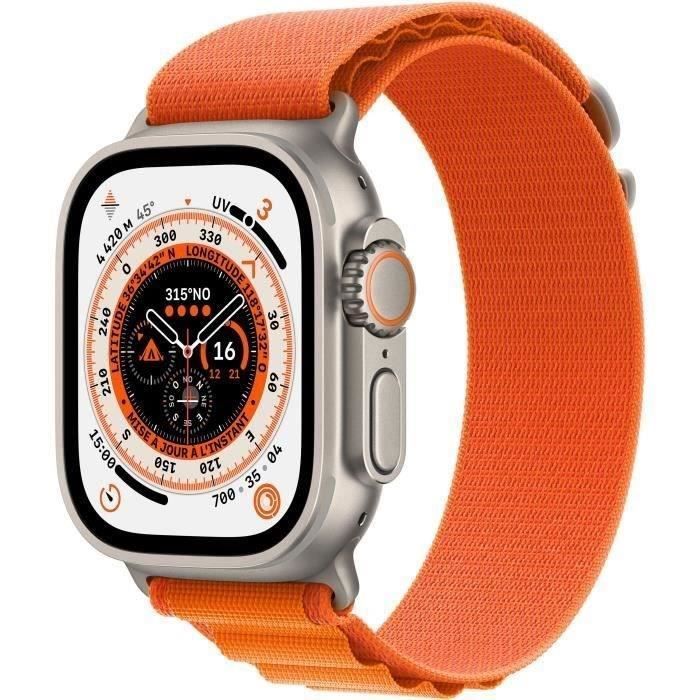 Apple Watch Ultra GPS + Cellular - 49 mm - Titanio - Correa Alpine Loop naranja - Mediana (2022) - Reacondicionado - Excelente estado