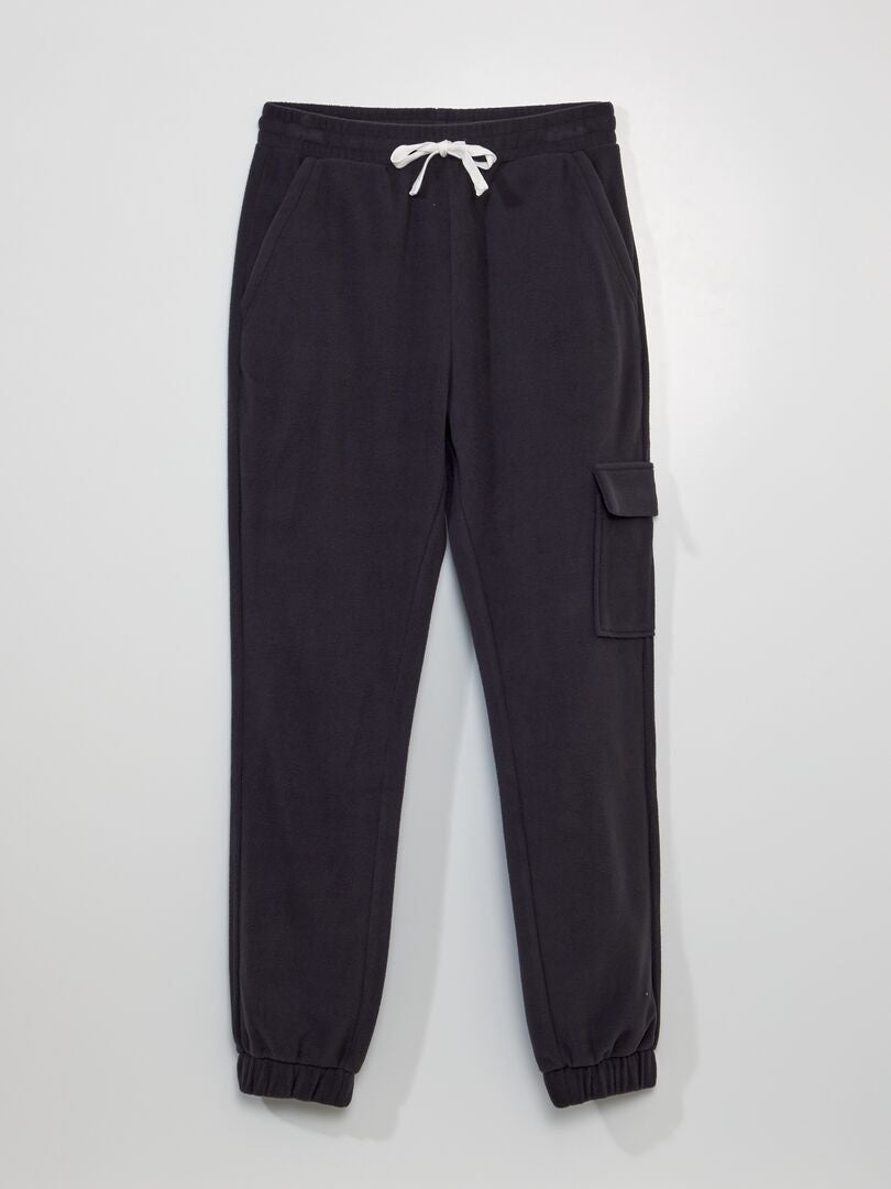Pantalones de pijama de felpa - NEGRO