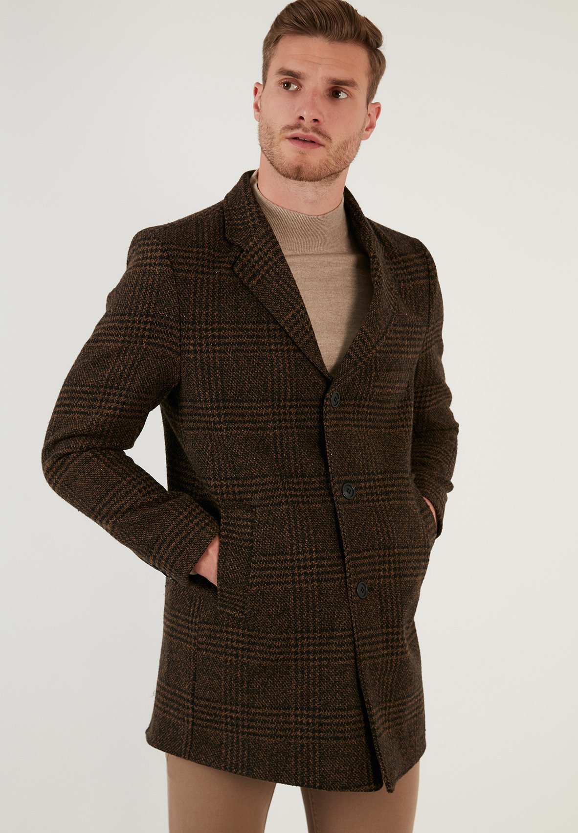 Buratti BUTTON-DOWN - Klasikinis paltas - camelinis