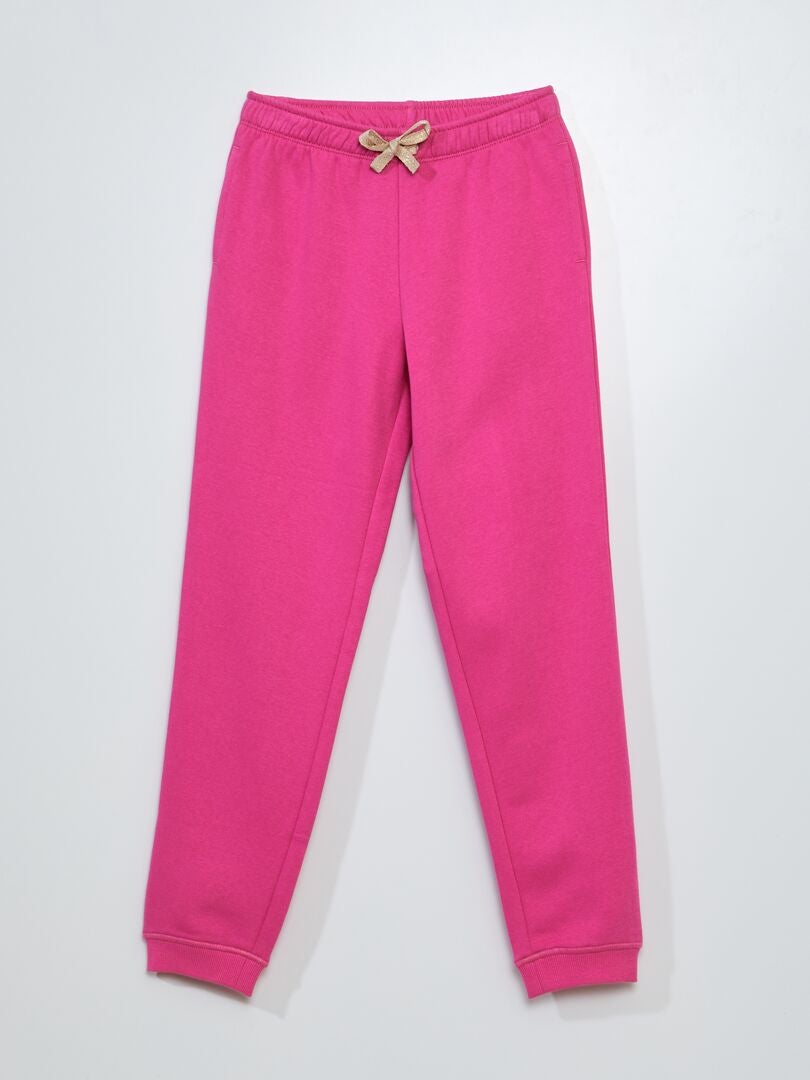 Pantalones deportivos de tejido polar con cintura elástica - ROSA