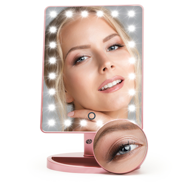 Rio 24 LED Touch Dimbar Sminkspegel - Roséguld