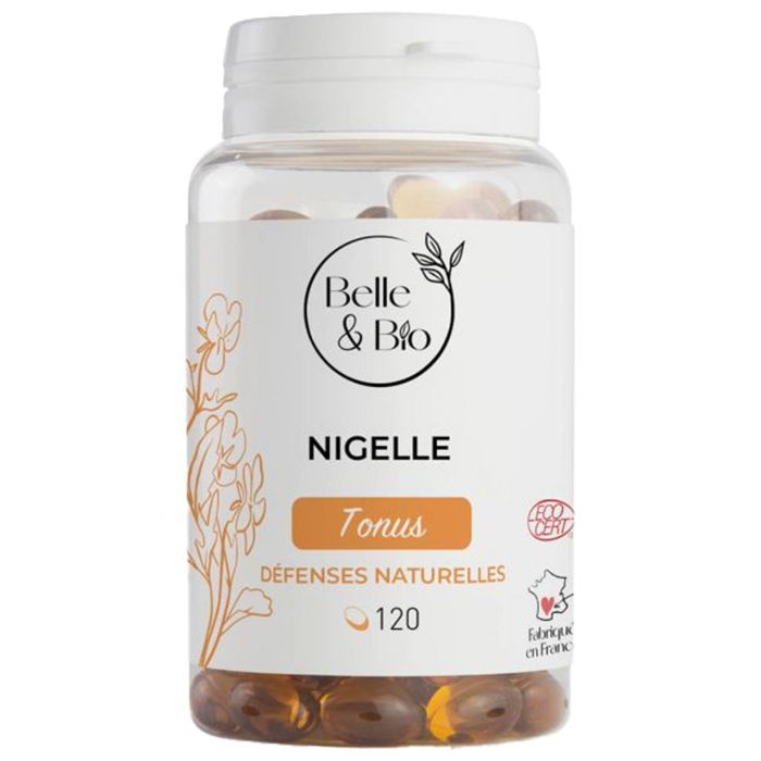 Energy Supplement - Vitality Supplement Organic Black Seed BELLE et BIO - 120 capsules