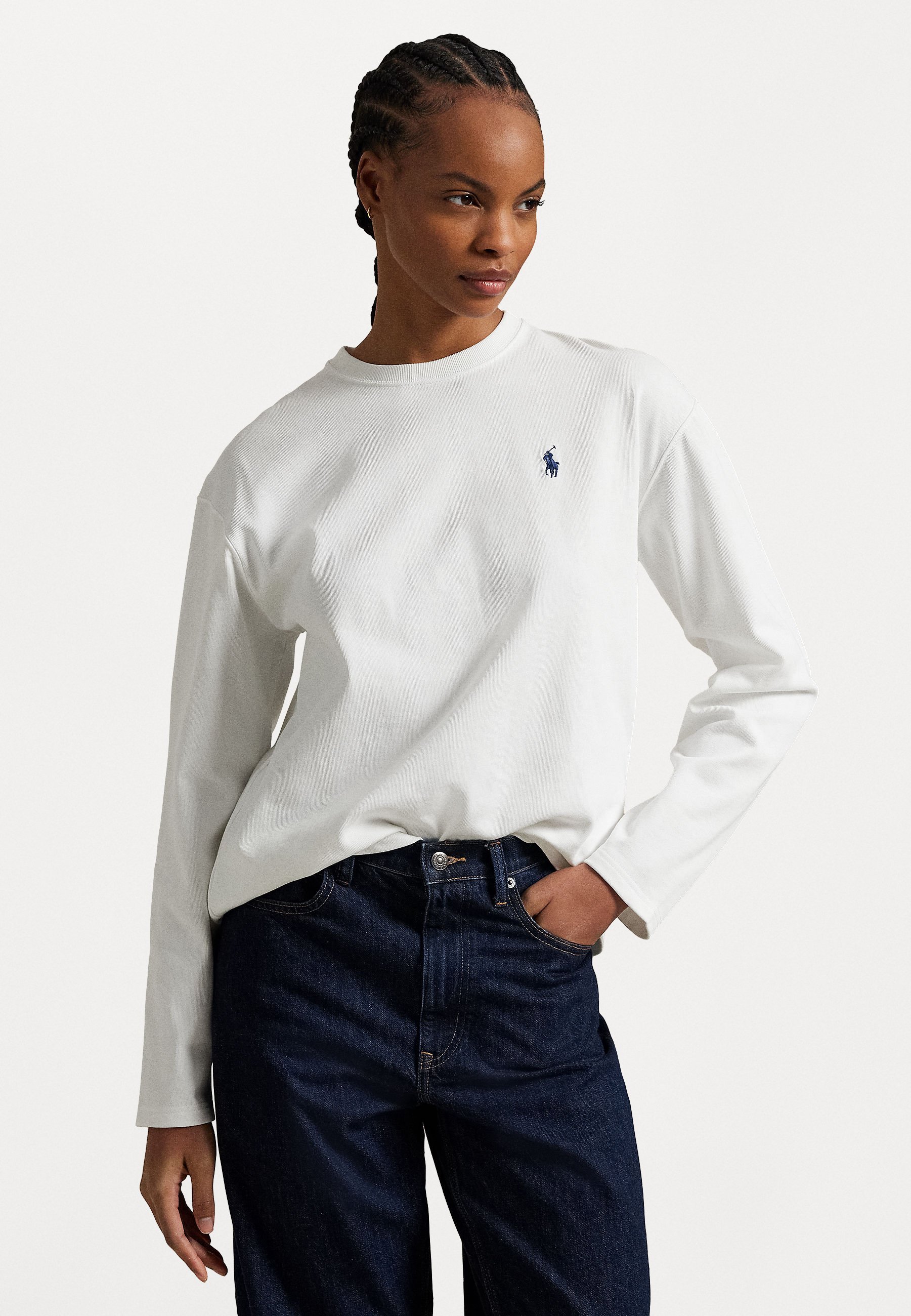 T-shirt à manches longues en jersey de coton Polo Ralph Lauren - Blanc