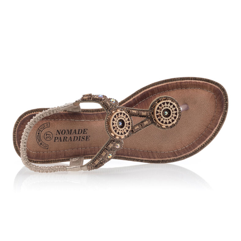Braune Zehentrenner-Sandalen für Damen
