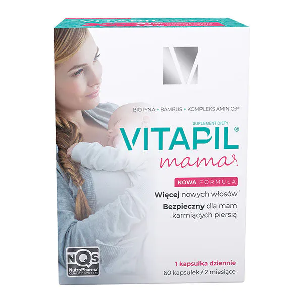 Vitapil Mama, Suplement diety na wypadające włosy dla kobiet po porodzie i w okresie laktacji, Kapsułki