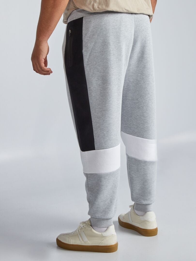 Sweatshirt met kleurblokken en joggingbroek - GRIJS