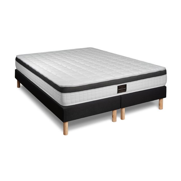 Colchón Superior Set de 160x200 cm con espuma viscoelástica, 3 zonas y base de listones dobles.