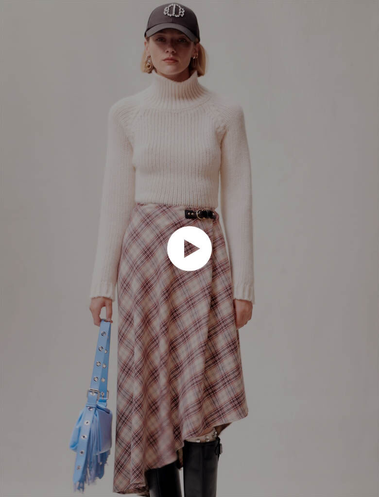 Asymmetrische rok - Beige