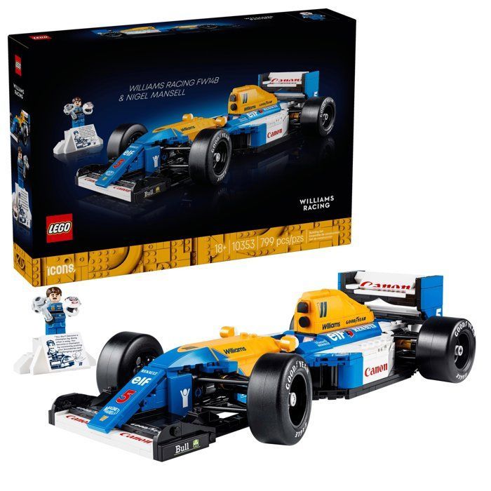 LEGO Icons 10353 Williams Racing FW14B et Nigel Mansell - Voiture de course F1 pour adulte