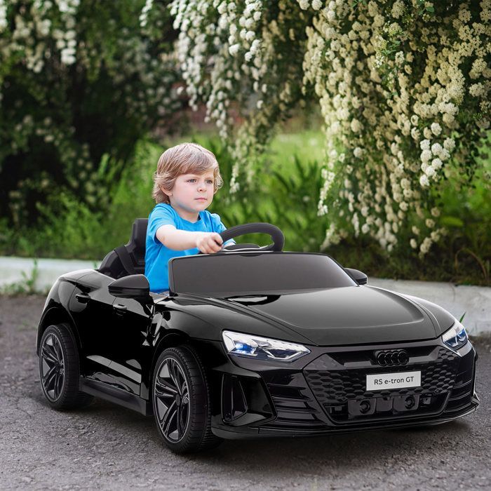 Coche eléctrico - HOMCOM - Audi RS E-tron GT de 12 V con licencia oficial para niños, mando a distancia con sonidos - PP - negro